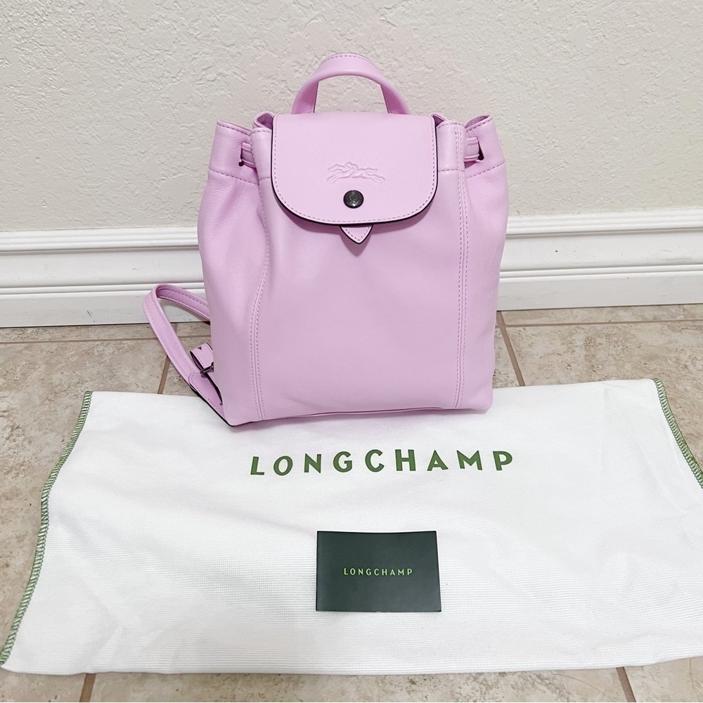 NEW Longchamp Le Pliage leather Backpack - Picture 7 of 10